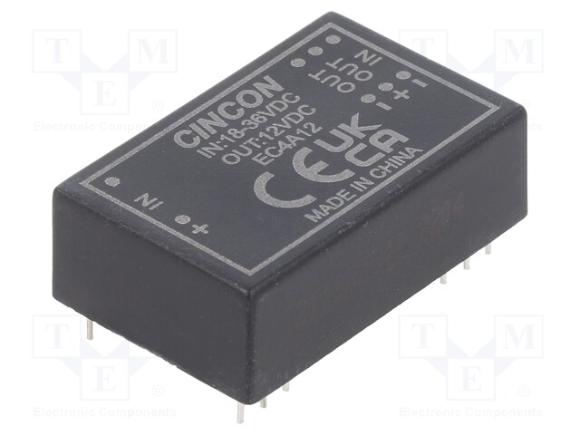 Converter: DC/DC; 5/6W; Uin: 18÷36V; Uout: 12VDC; Iout: 470mA; DIP24