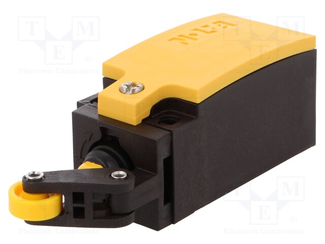 Limit switch; lever R 20mm, plastic roller Ø13mm; NC x2; 6A