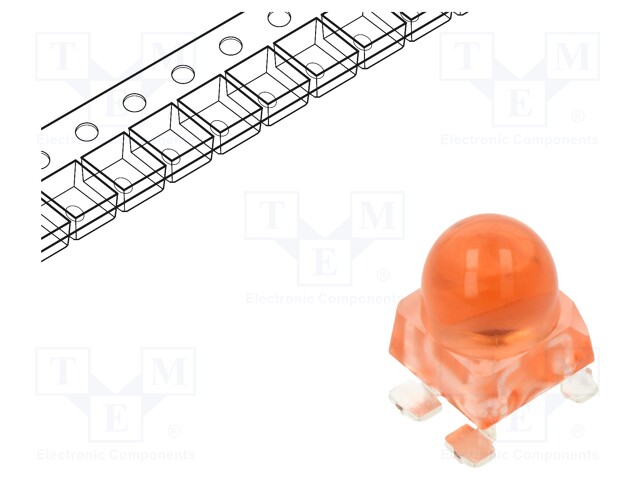 LED; SMD; red; 5500÷12000mcd; 4.2x4.2x6.5mm; 30°; 1.8÷2.4V; 20mA