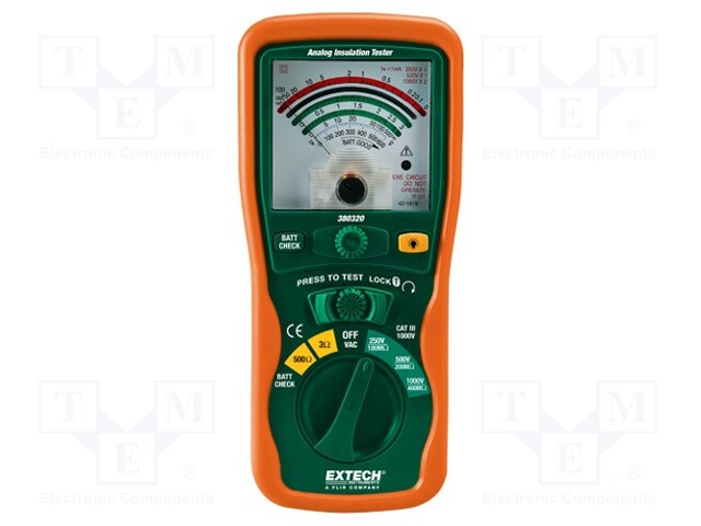 Insulation resistance meter; analogue; 250V/500V/1000V