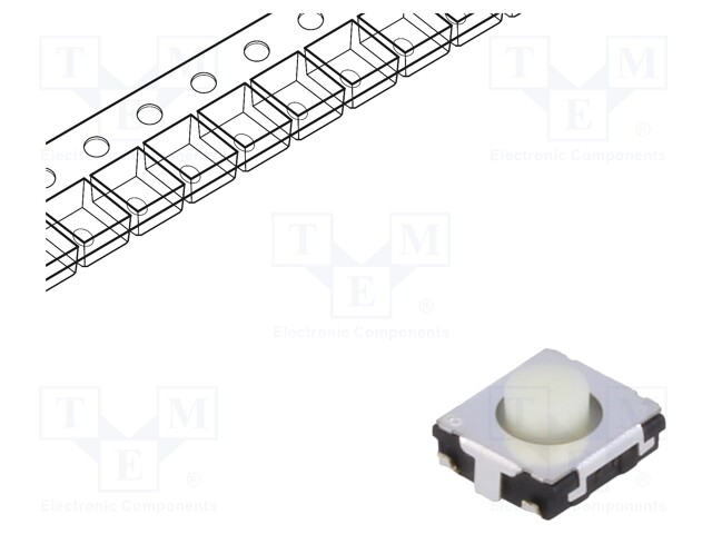 Microswitch TACT; SPST; Pos: 2; 0.02A/15VDC; SMT; none; 1N; 3.1mm