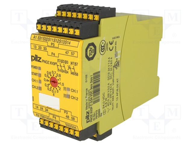 Module: safety relay; Series: PNOZ XV3P C; IN: 6; OUT: 5; -10÷55°C