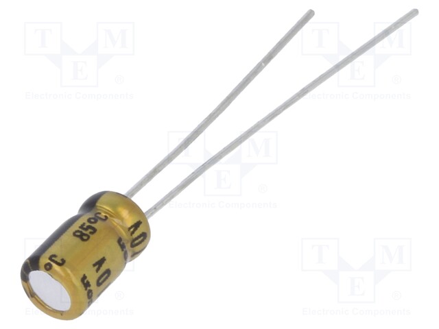 Capacitor: electrolytic; THT; 33uF; 10VDC; Ø4x7mm; Pitch: 1.5mm