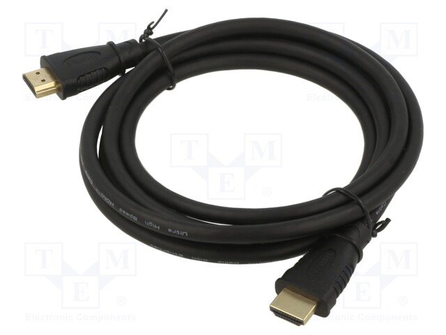 Cable; HDMI 2.1; HDMI plug,both sides; 2m; black; Core: Cu