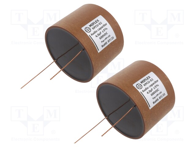 Capacitor: copper-polypropylene-paper; 4uF; 600VDC; ±5%; -25÷70°C