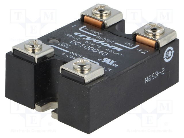 Relay: solid state; Ucntrl: 4÷32VDC; 10A; 1÷100VDC; Series: DC100