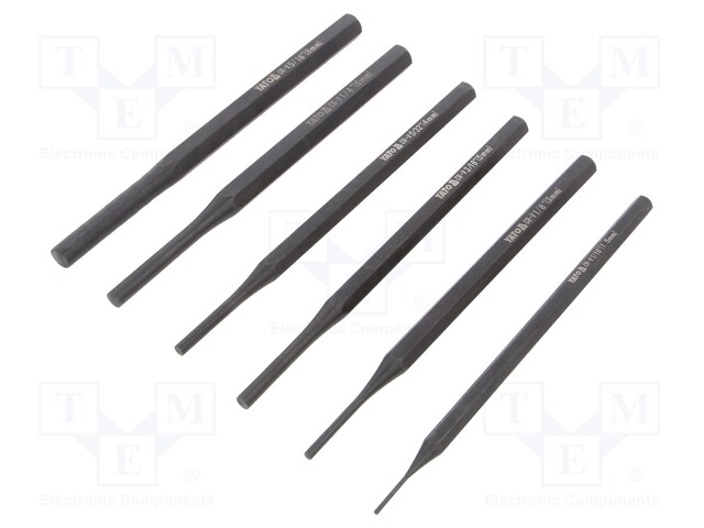 Punches; Pcs: 6; Features: hardened and heat treated