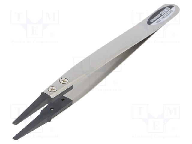 Tweezers; Tip width: 2.3mm; Blade tip shape: squared; ESD