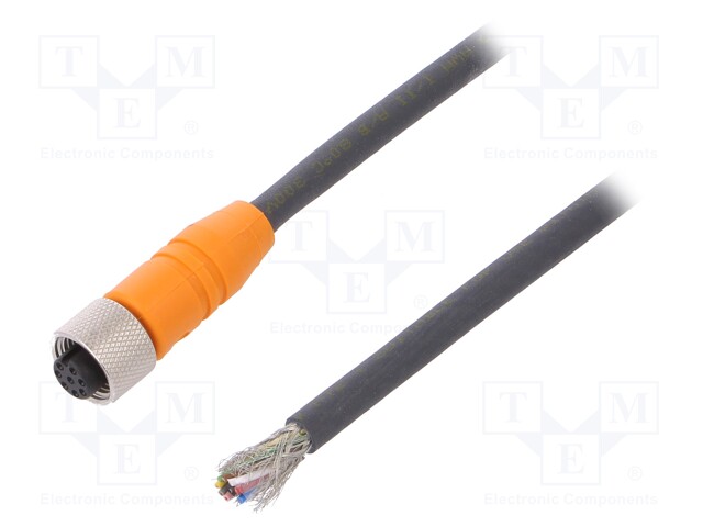 Connection lead; M12; PIN: 8; straight; 10m; plug; 30VAC; 4A; IP67