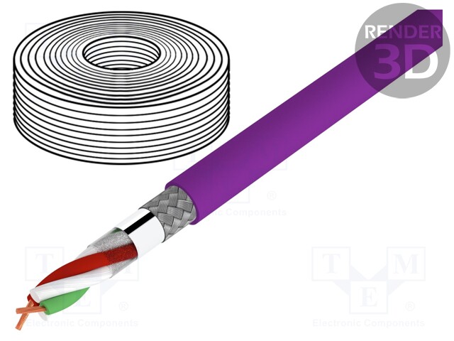 Wire: data transmission; chainflex® CF888; 2x0,25mm2; PVC; violet