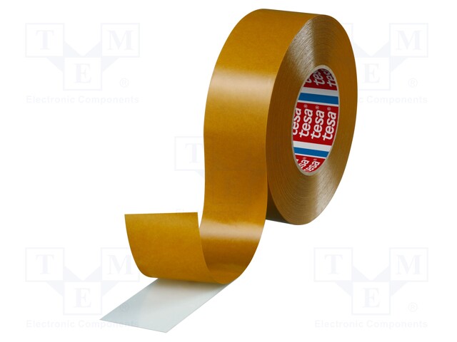 Tape: fixing; W: 50mm; L: 50m; D: 225um; V: double-sided; white; 60°C