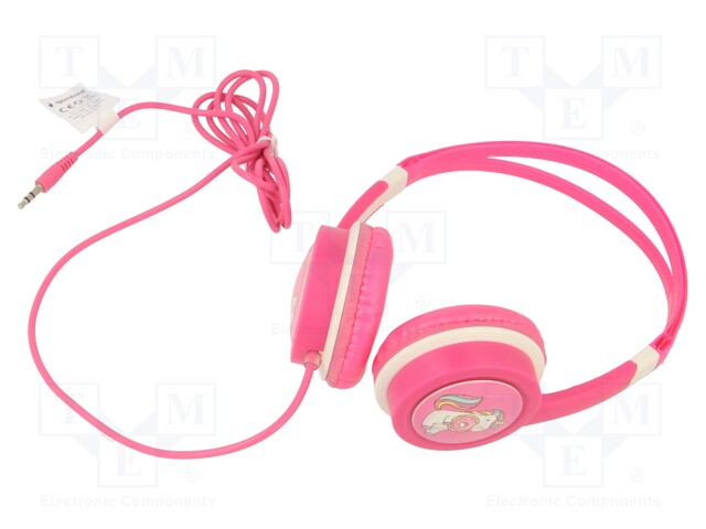 Headphones; pink; Jack 3,5mm; headphones; 1.2m; 85dB