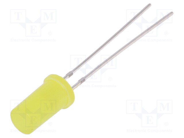 LED; 5mm; bipolar; yellow; 150÷220mcd; 180°; Front: flat