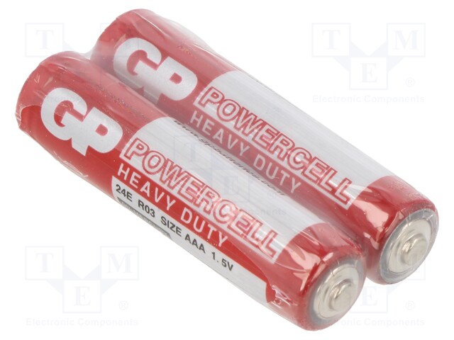 Battery: zinc-carbon; 1.5V; AAA,R3; Batt.no: 2; non-rechargeable