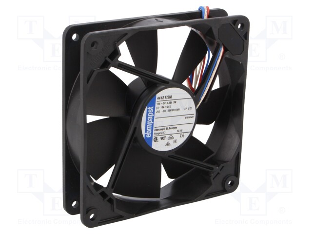 Fan: DC; axial; 119x119x25mm; 168m3/h; 43dBA; ball bearing; 2900rpm