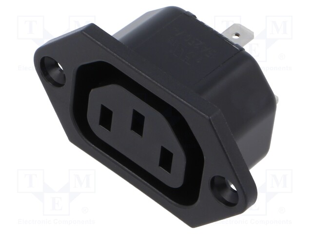 Connector: AC supply; socket; female; 10A; 250VAC; IEC 60320; IP30