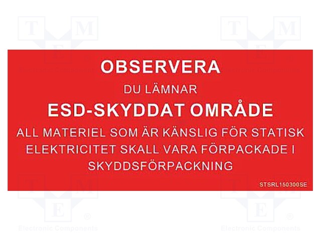 Information board; ESD,SE; 150x300mm; red