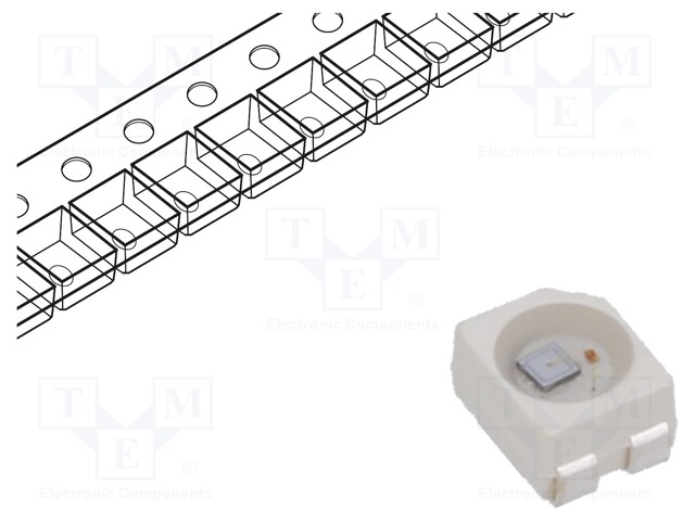 LED; SMD; 3528,PLCC4; yellow; 400mcd; 3.5x2.8x1.9mm; 120°; 5÷20V