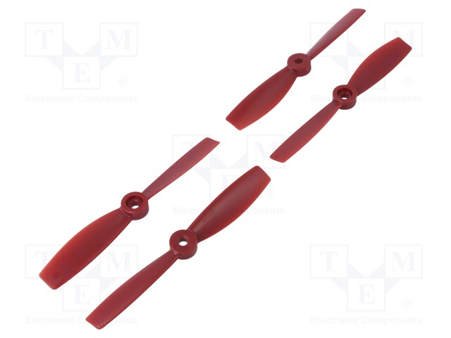 Propeller; red; Pcs: 4; Kit: 2x CW + 2x CCW; Number of blades: 2