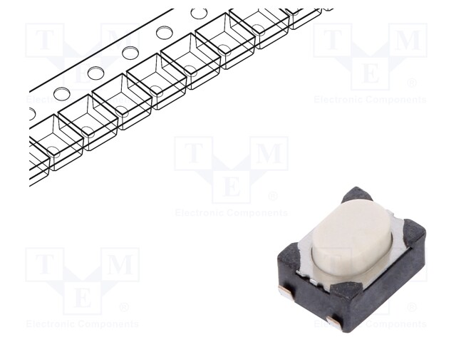 Microswitch TACT; SPST-NO; Pos: 2; 0.05A/16VDC; SMT; none; 2.6N