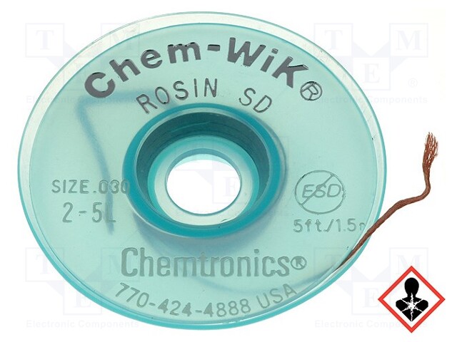 Tape: desoldering; rosin; W: 0.76mm; L: 1.5m