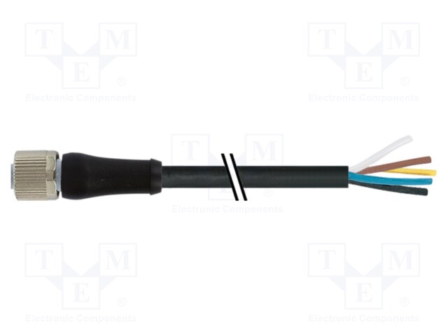 Connection lead; female; IP67; 63VAC; 63VDC; 16A; 5m; PIN: 5; plug