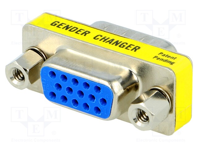 Transition: adapter; D-Sub 15pin HD male,D-Sub 15pin HD female