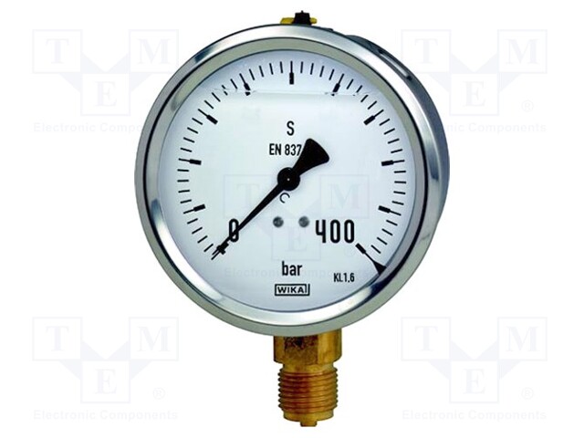 Manometer; 0÷400 bar; Class: 1,6; 63mm; Thread: M12; Pitch: 1,5