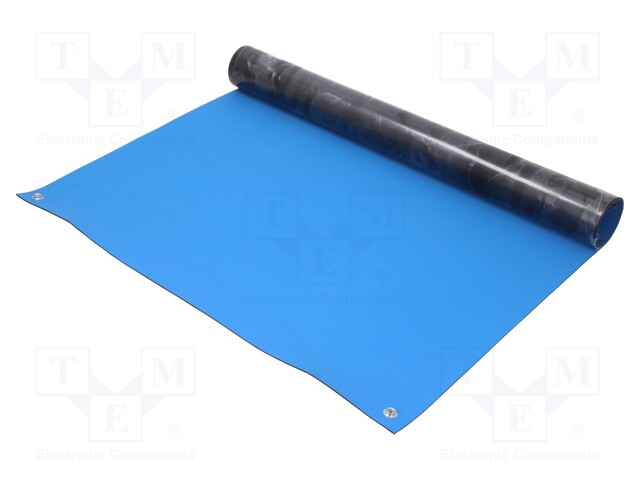 Bench mat; ESD; Dim: 600x1200mm; D: 2mm; blue; 0.001÷1GΩ; 180°C