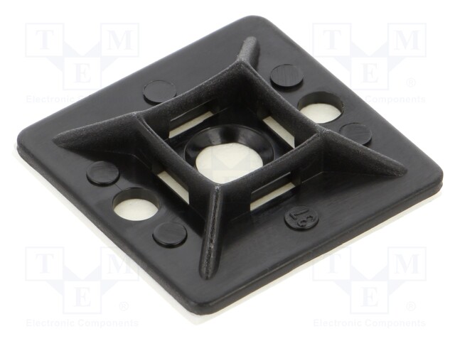 Cable tie holder; polyamide; UL94V-2; black; Tie width: 4.8mm