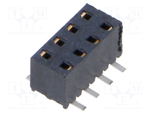 Connector: pin strips; female; PIN: 8; 2mm; SMT; socket; vertical