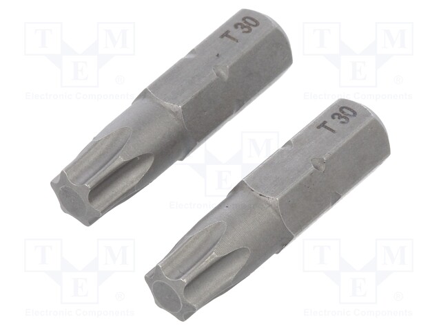 Screwdriver bit; Torx®; TX30; Overall len: 25mm; 2pcs.