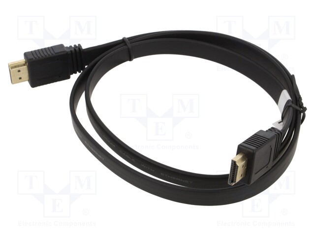 Cable; HDCP 2.2,HDMI 2.0,flat; HDMI plug,both sides; PVC; 1m