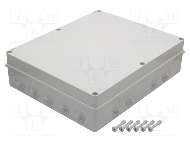 Enclosure: junction box; X: 380mm; Y: 460mm; Z: 120mm; IP65; grey