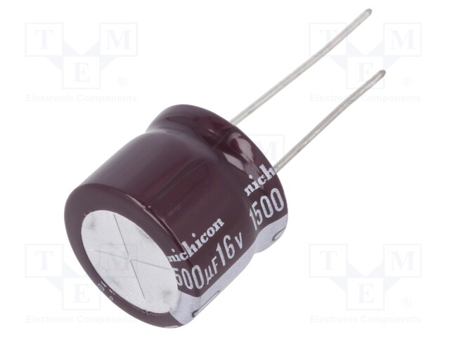 Capacitor: electrolytic; low impedance; THT; 1500uF; 16VDC; ±20%