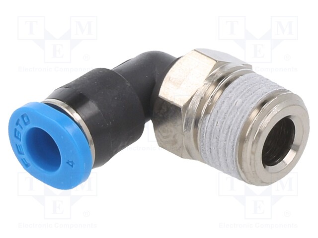 Push-in fitting; threaded,angled 90°; R 1/8"; outside