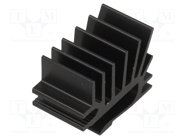 Heatsink: extruded; grilled; TO220; black; L: 15mm; W: 19.4mm; H: 28mm