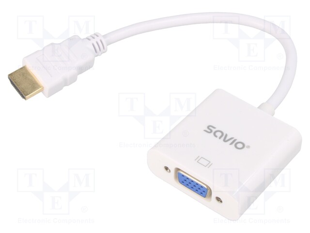 Converter; D-Sub 15pin HD socket,HDMI plug; white; bag