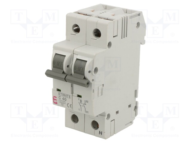 Circuit breaker; 230/400VAC; Inom: 40A; Poles: 1+N; DIN; Charact: C