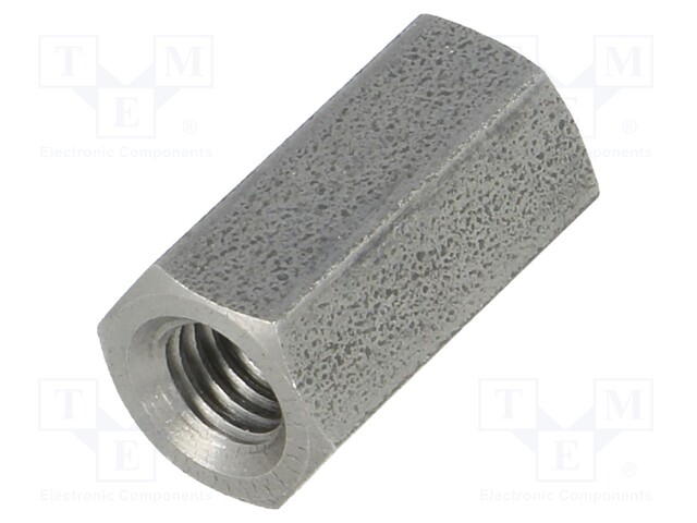 Screwed spacer sleeve; Int.thread: M5; 15mm; hexagonal