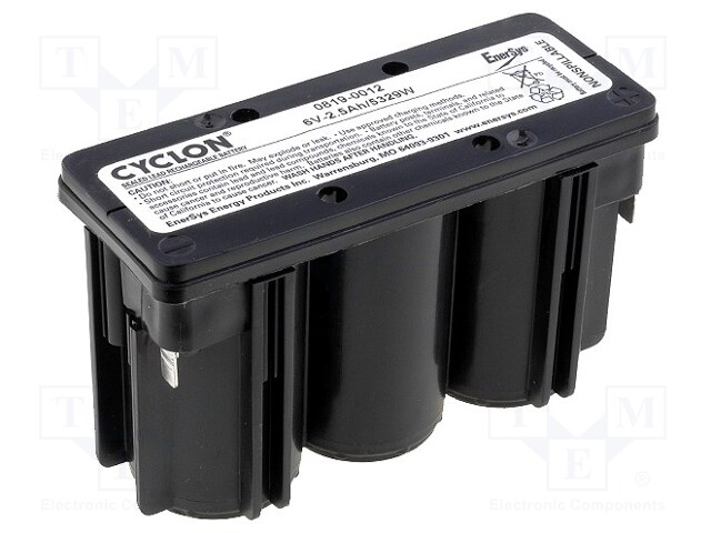 Re-battery: acid-lead; 6V; 2.5Ah; Size: MONOBLOK; AGM; 114x46x70mm