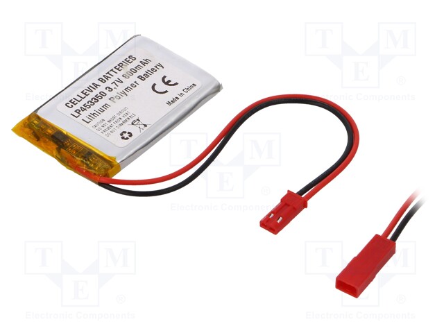 Re-battery: Li-Po; 3.7V; 800mAh; Leads: cables; 4.5x33x50mm