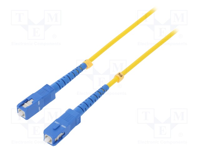 Fiber patch cord; both sides,SC/UPC; 2m; LSZH; yellow