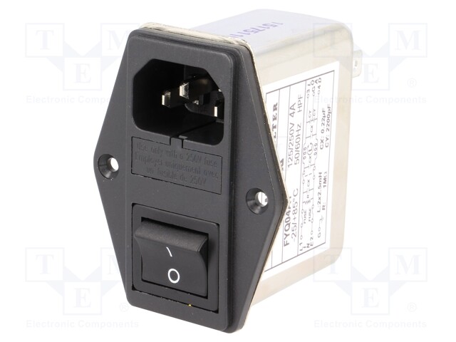 Connector: AC supply; socket; male; 4A; 250VAC; IEC 60320; -25÷85°C