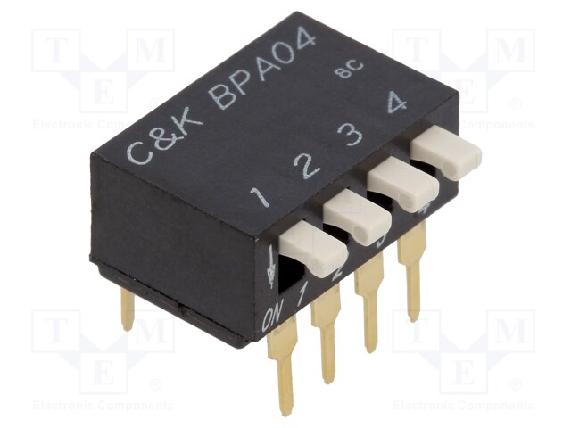 Switch: DIP-SWITCH; Poles number: 4; OFF-ON; 0.025A/24VDC; Pos: 2