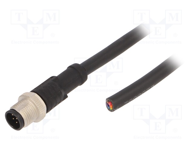 Connection lead; M12; PIN: 8; straight; 2m; plug; 30VAC; 2A; -20÷80°C