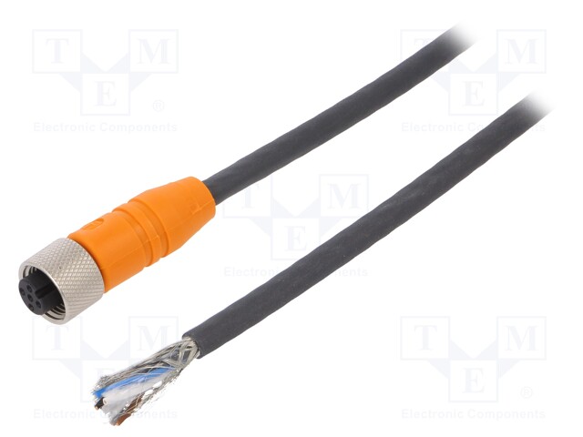 Connection lead; M12; PIN: 5; straight; 10m; plug; 60VAC; 4A; IP67