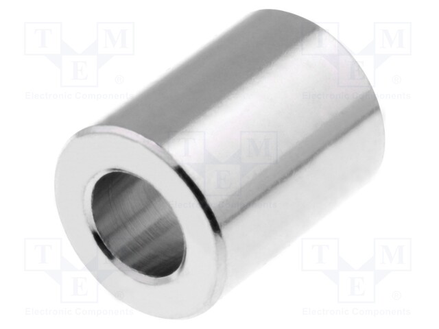 Spacer sleeve; 8mm; cylindrical; brass; nickel; Out.diam: 4mm