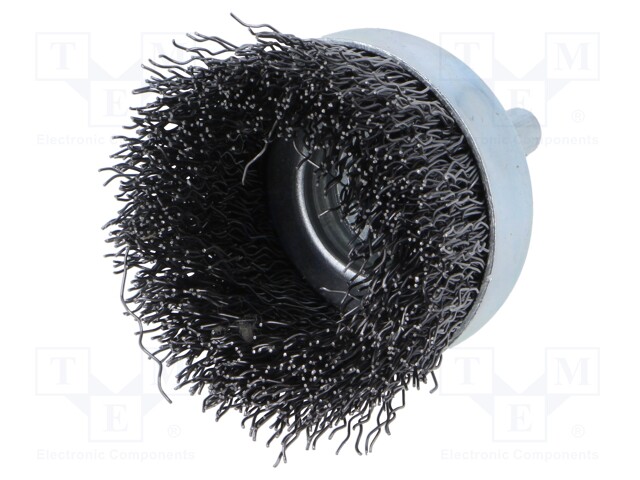 Cup brush; 50mm; Mounting: rod 6mm