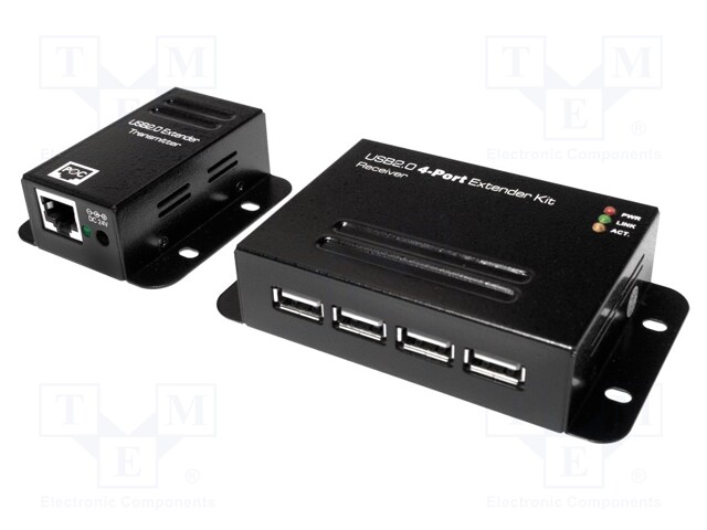 USB extender; USB 1.1,USB 2.0; black; Cat: 5e,6